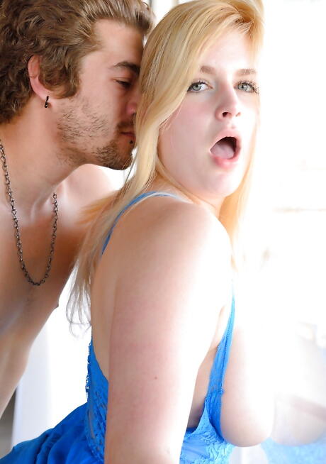 Sexy blonde amateur Danielle Delaunay suck big dick and fucked hard 